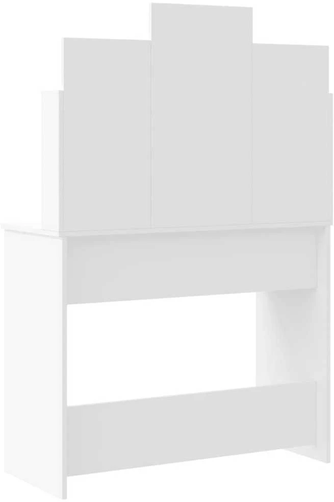 Kosmetinis staliukas su LED lemputėmis, baltas, 96x40x142cm