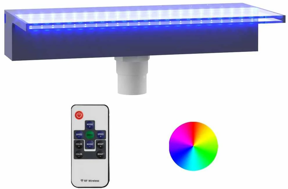 Krioklys su įvairių spalvų LED lemputėmis, 45cm, akrilas