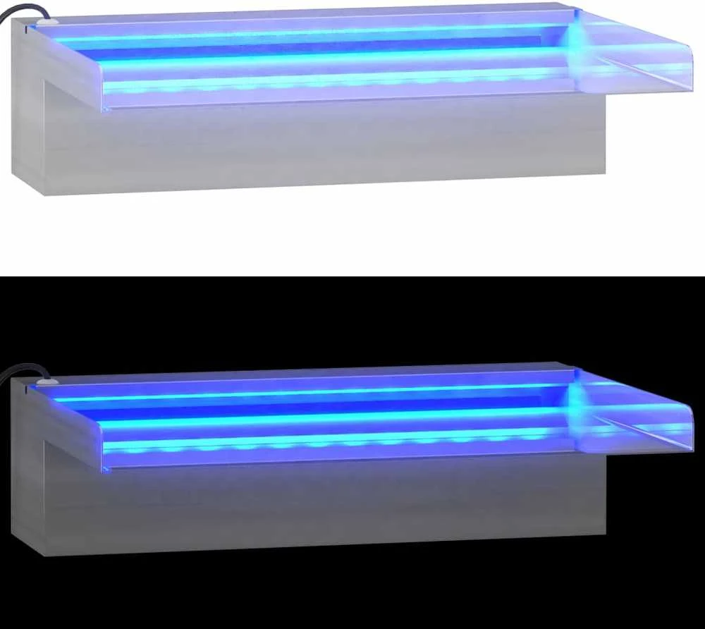 Krioklys su įvairių spalvų LED lemputėmis, 30cm, plienas