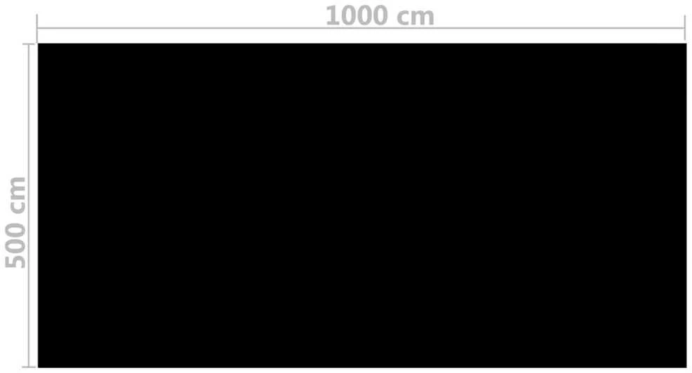 Kvadratinė Baseino Uždengimo PE Plėvelė, Juoda, 10x5 m
