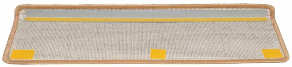Laiptų kilimėliai, 10vnt., smėlio spalvos, 65x21x4cm