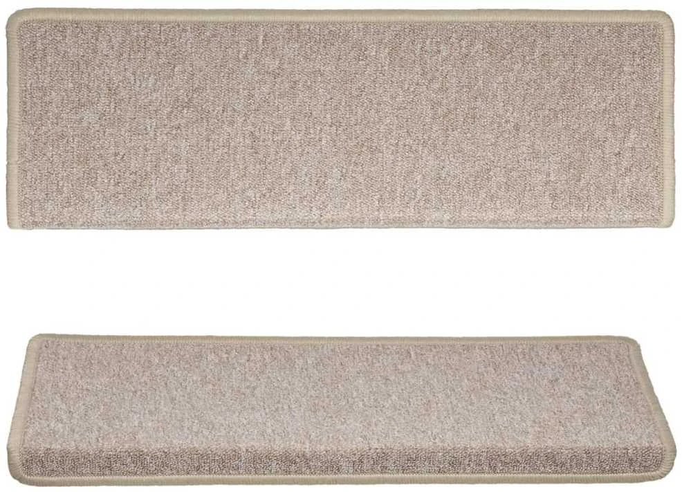 Laiptų kilimėliai, 15vnt., taupe spalvos, 65x21x4 cm