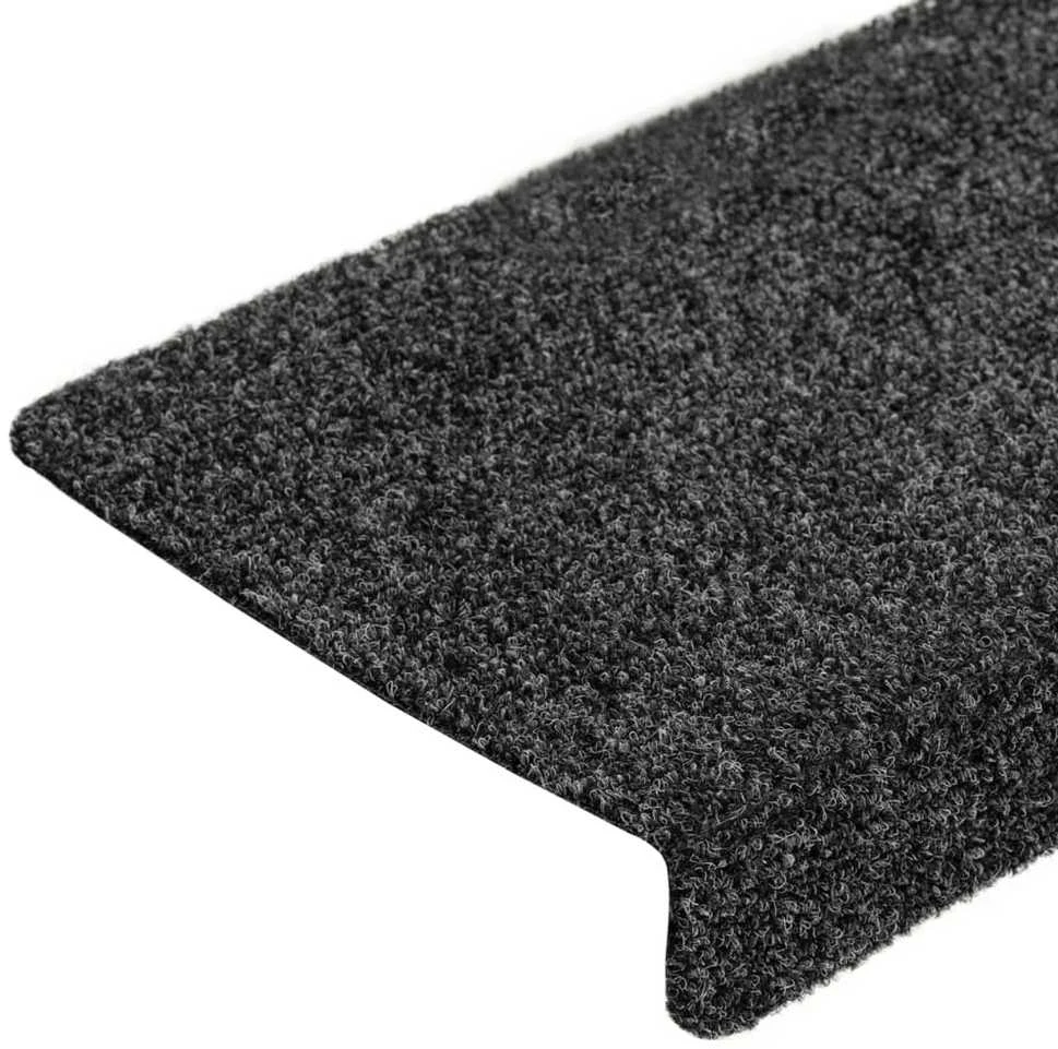 Laiptų kilimėliai, 5vnt., pilki, 65x21x4cm, perforuoti adatomis