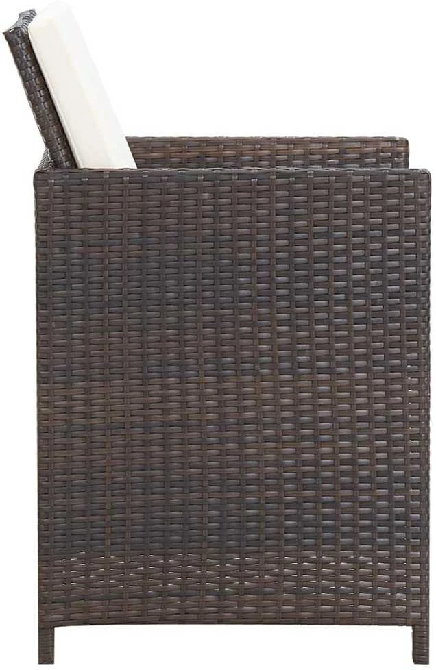 Lauko baldų komplektas Lauko valg. baldų komplekt. su pagalv., 5d., rudas, polirat.