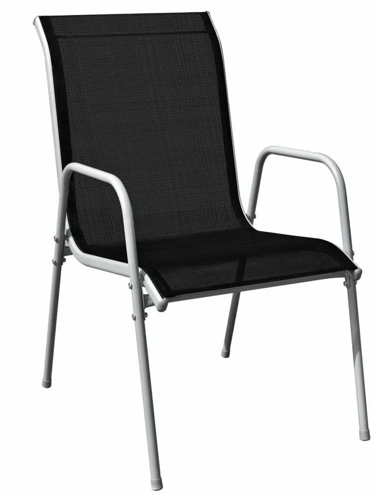 Lauko baldų komplektas Lauko valgomojo baldų komplektas, 5d., juodas, plienas