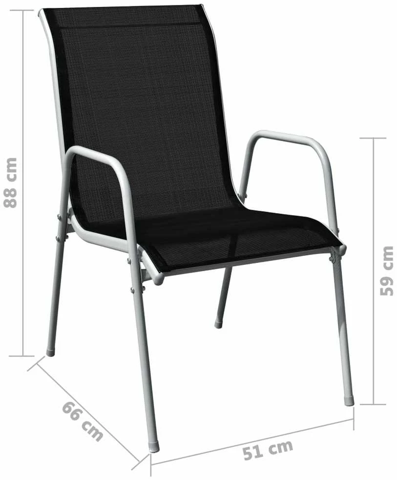 Lauko baldų komplektas Lauko valgomojo baldų komplektas, 5d., juodas, plienas