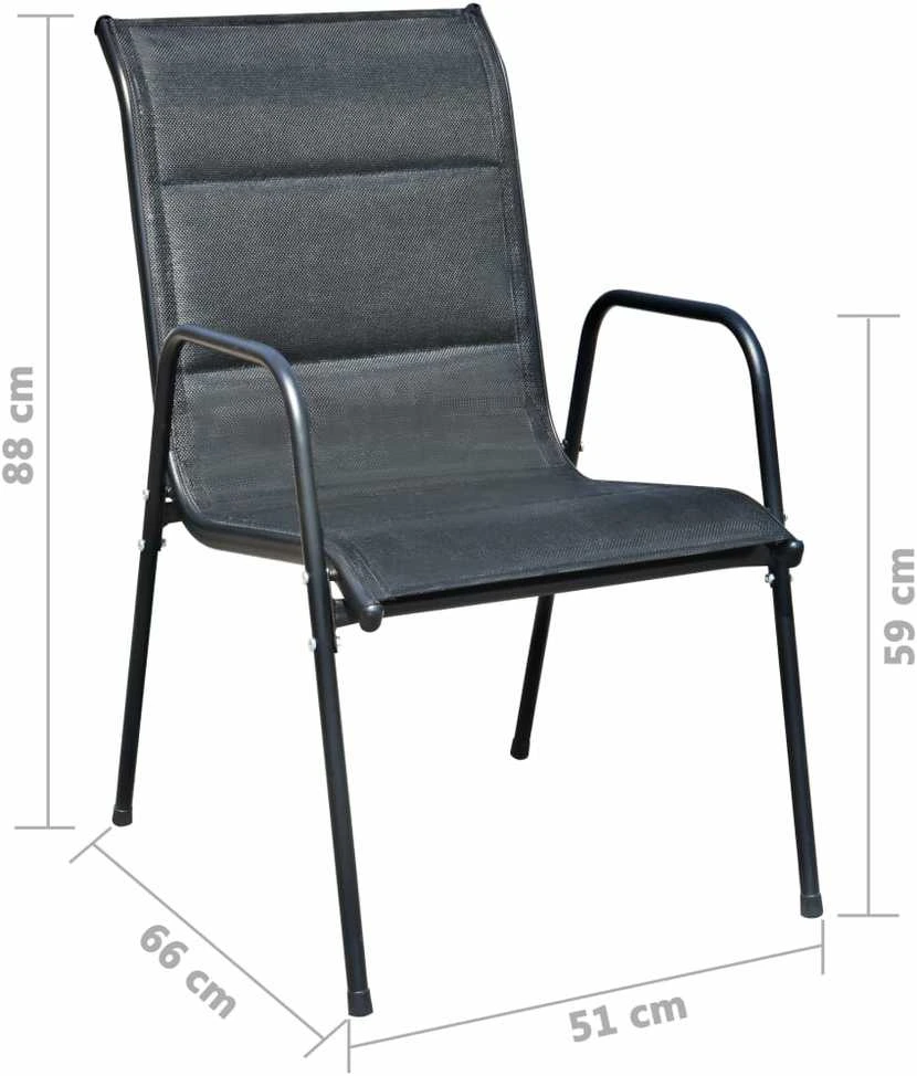 Lauko baldų komplektas Lauko valgomojo baldų komplektas, 5d., juodas, plienas