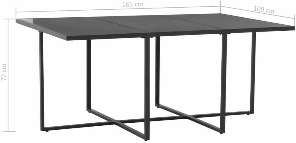 Lauko baldų komplektas Lauko valgomojo baldų kompl. su pagalv., 7d., juod., polirat.