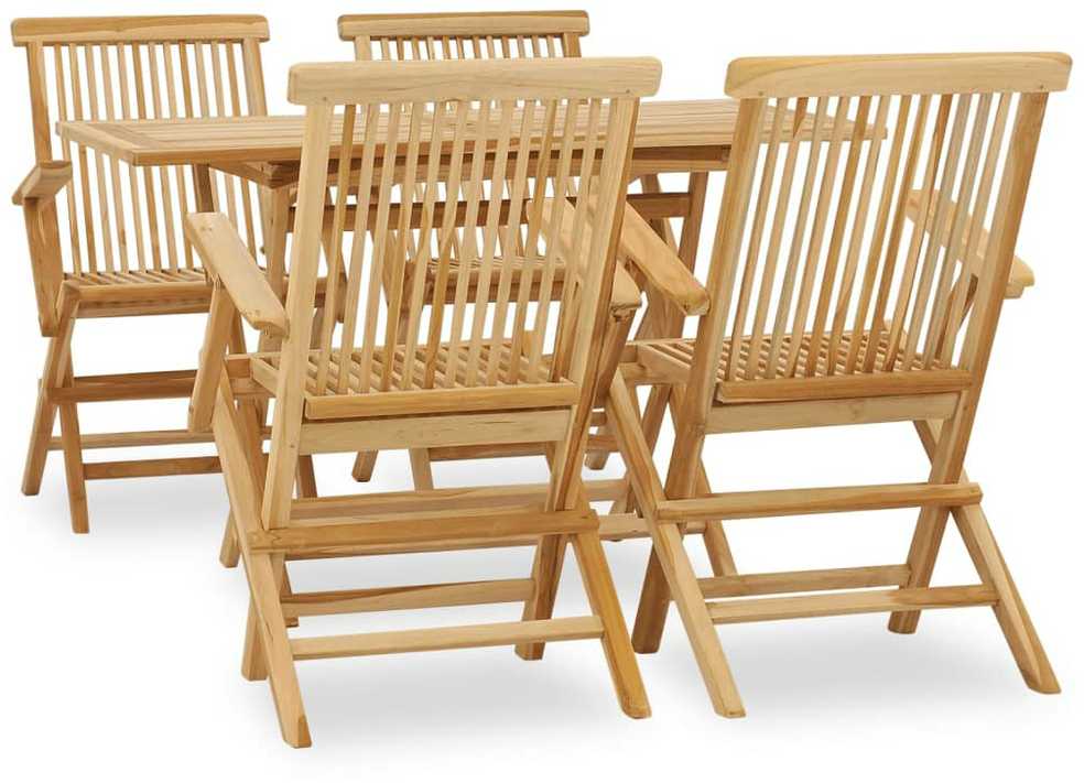 Lauko baldų komplektas Lauko valgomojo baldų komplektas, 5d., tikmedžio med. masyvas