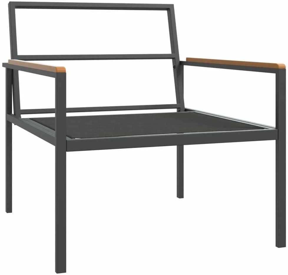 Lauko baldų komplektas Sodo komplektas su pagalvėlėmis, 3 dalių, antracito, plienas