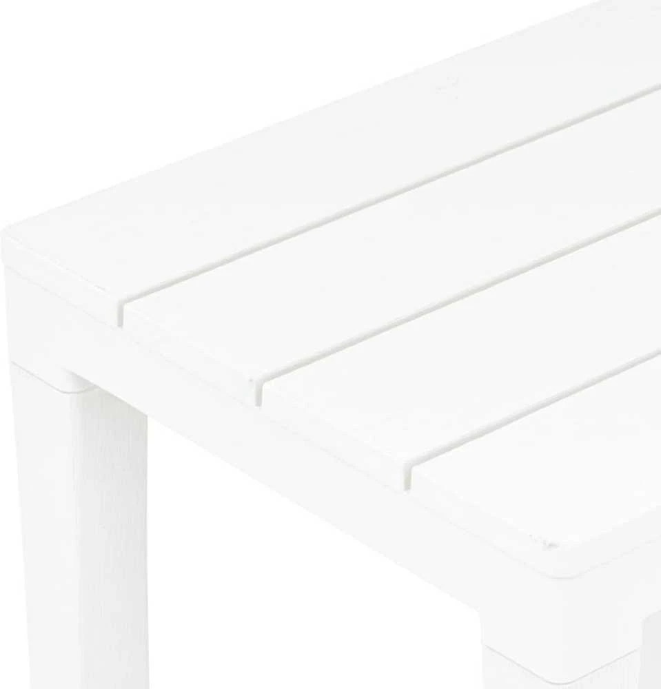 Lauko baldų komplektas Sodo stalas su 2 suoliukais, baltos spalvos, plastikas