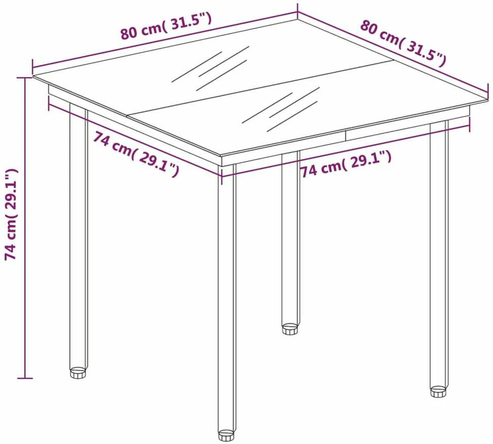 Lauko baldų komplektas Sodo valgomojo komplektas, 5 dalių, juodas, PVC ratanas