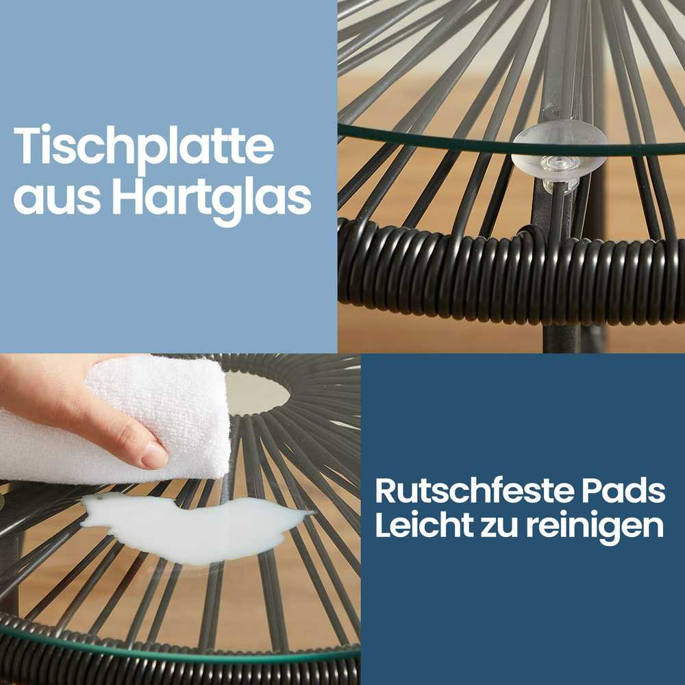 Lauko baldų komplektas Songmics Balkono baldų komplektas iš 3 dalių, sodo baldų komplektas, 2 kėdės