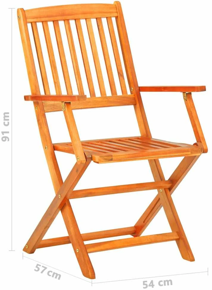 Lauko baldų komplektas Sulankst. valgomojo baldų komplektas, 5d., akacijos med. masyv.