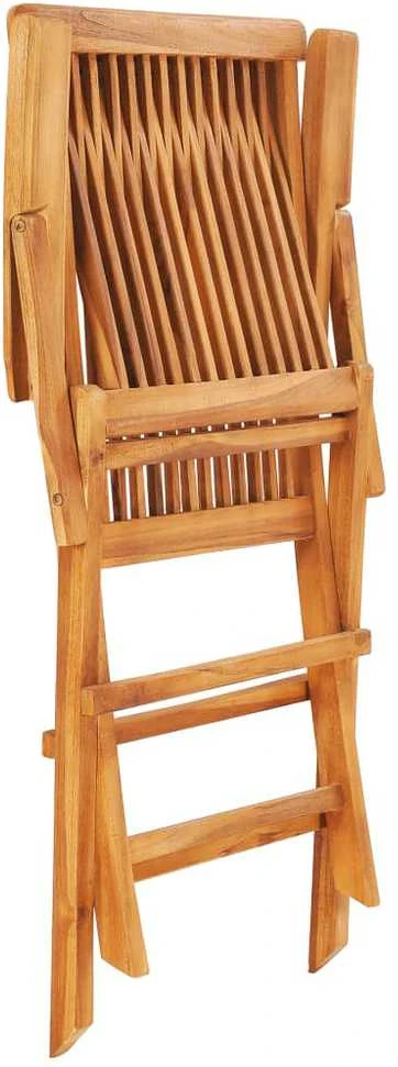 Lauko baldų komplektas VidaXL Sulankstomas valgomojo komplektas, 7 dalių, tikmedžio masyvas