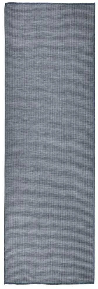 Lauko kilimėlis, mėlynos spalvos, 80x250cm, plokščio pynimo