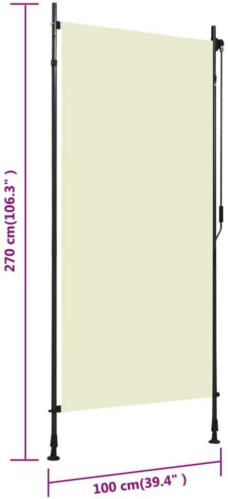 Lauko roletas, kreminės spalvos, 100x270cm