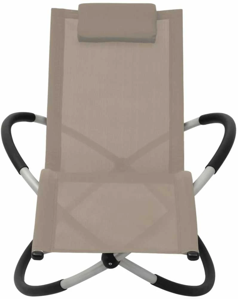 Lauko saulės gultas, taupe spalvos, plienas, geometrinių formų
