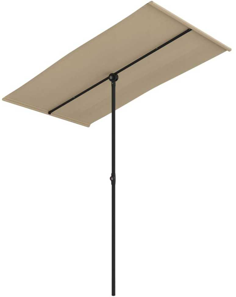 Sodo skėtis nuo saulės su aliuminio stulpu, taupe, 180x110cm
