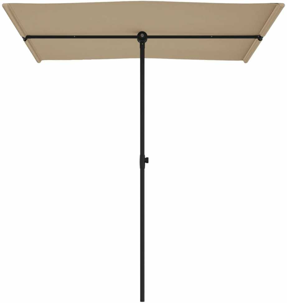 Sodo skėtis nuo saulės su aliuminio stulpu, taupe, 180x110cm