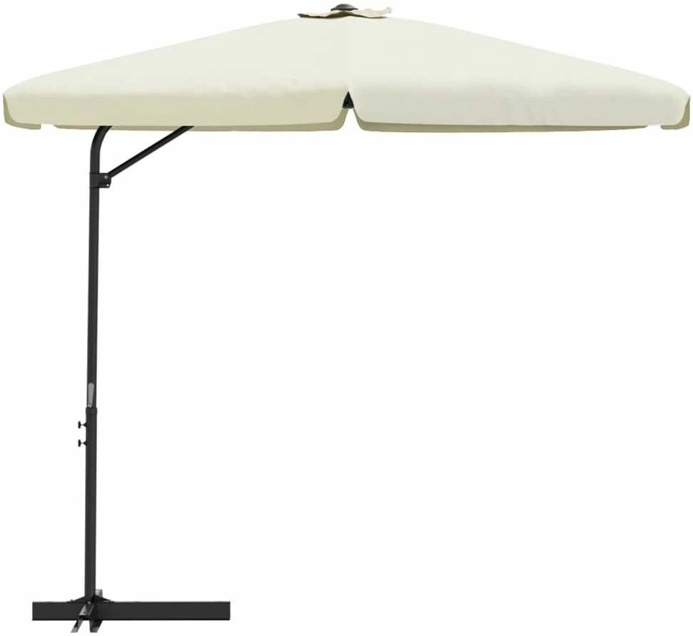 Lauko skėtis nuo saulės su plieniniu stulpu, smėlio, 300cm