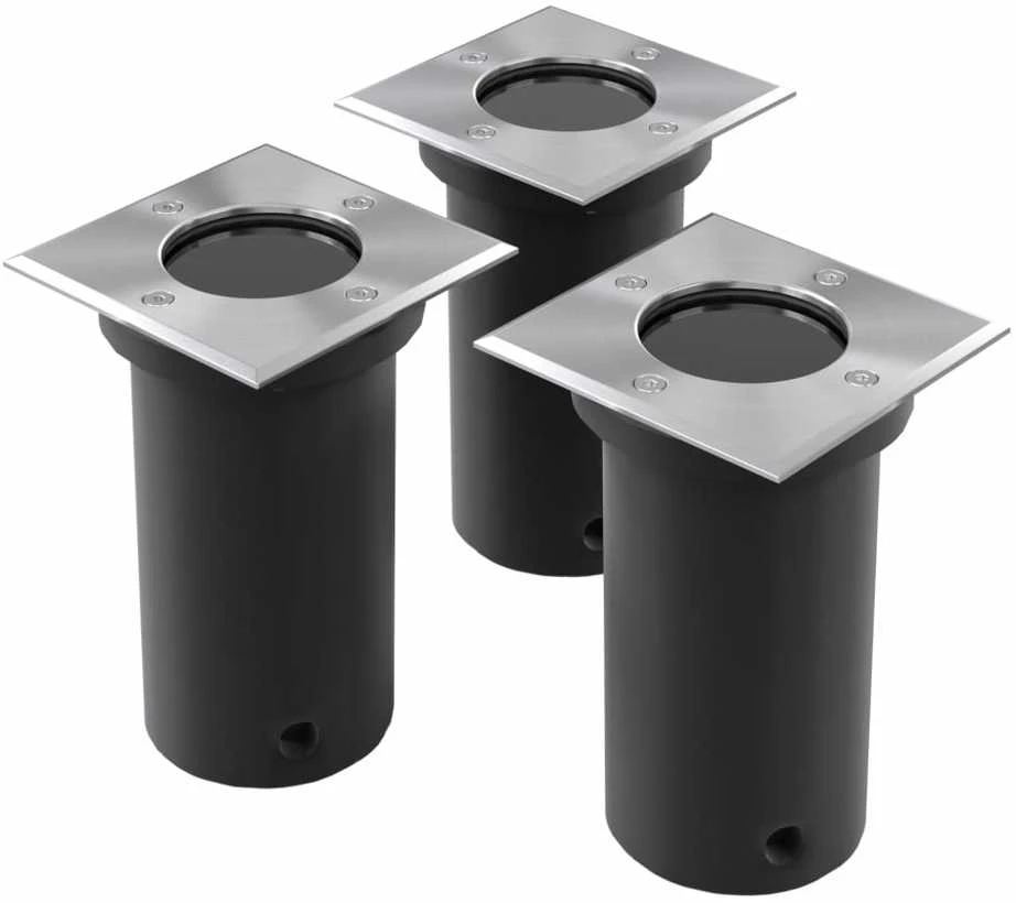 Lauko šviestuvai, 3vnt., kvadrat., smegiami į žemę