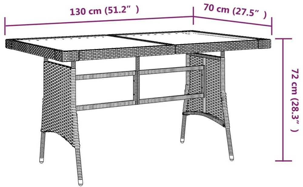 Lauko baldų komplektas Lauko valgomojo baldų komplektas, 7 dalių, pilkas, poliratanas