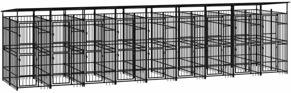 Lauko voljeras šunims su stogu, plienas, 16,59m²