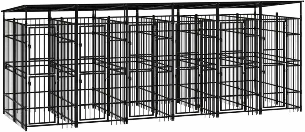 Lauko voljeras šunims su stogu, plienas, 11,06m²