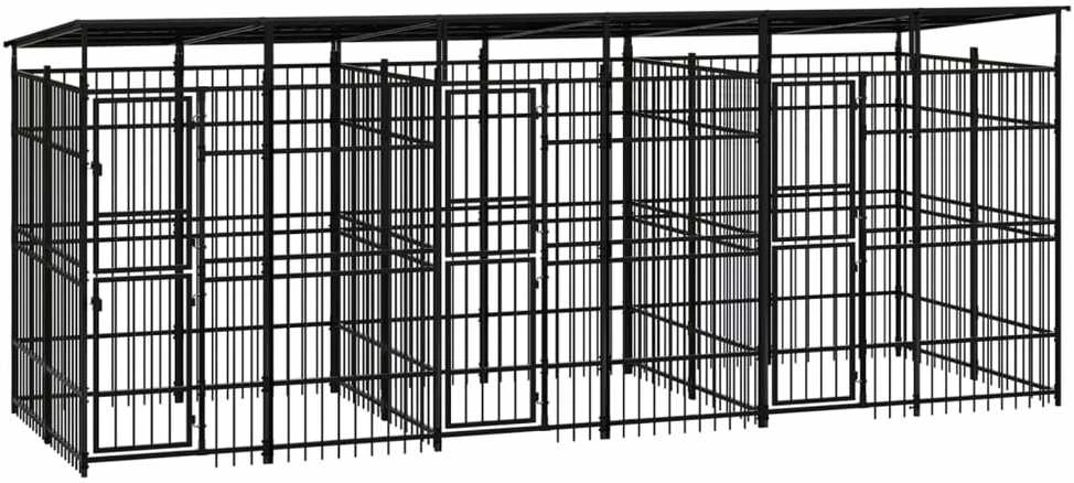 Lauko voljeras šunims su stogu, plienas, 11,06m²