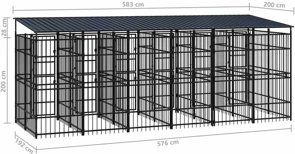 Lauko voljeras šunims su stogu, plienas, 11,06m²