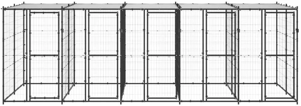 Lauko voljeras šunims su stogu, plienas, 12,1m²