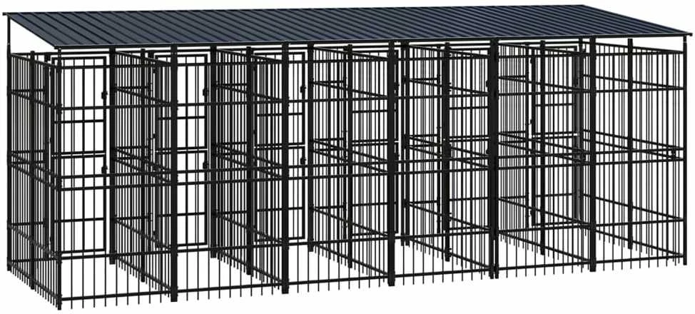 Lauko voljeras šunims su stogu, plienas, 11,06m²