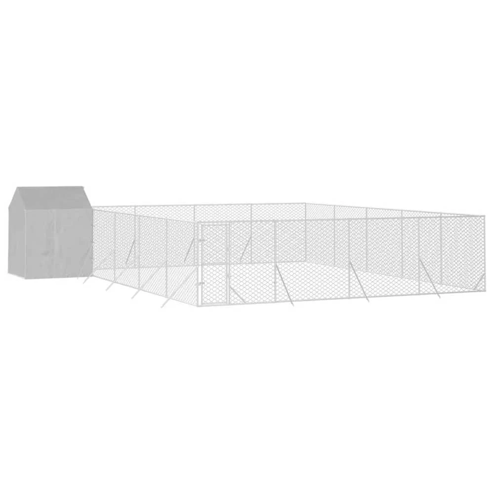 Lauko voljeras šunims su stogu, sidabrinis, 10x10x2,5m, plienas