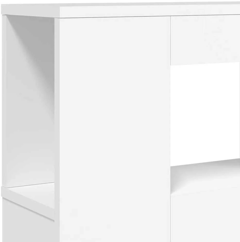 LED galvūgalis, baltas, 120x18,5x103,5cm, apdirbta mediena
