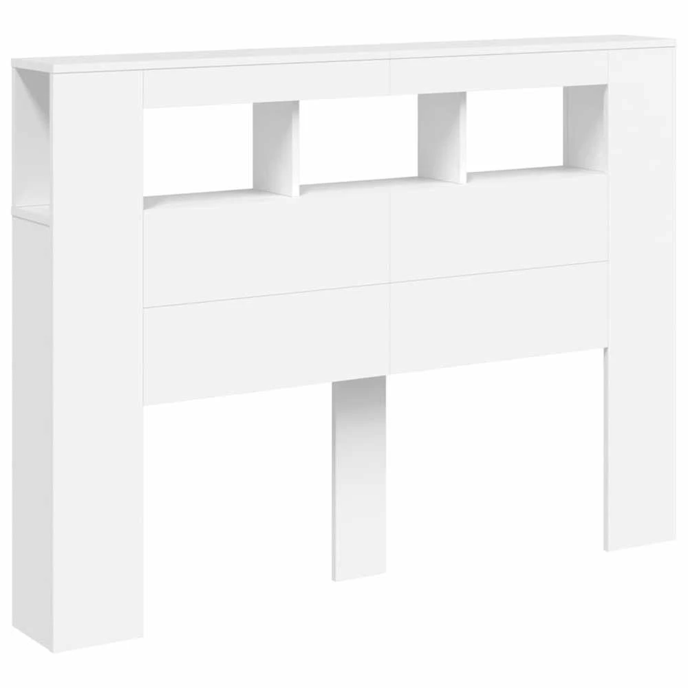 LED galvūgalis, baltas, 140x18,5x103,5cm, apdirbta mediena