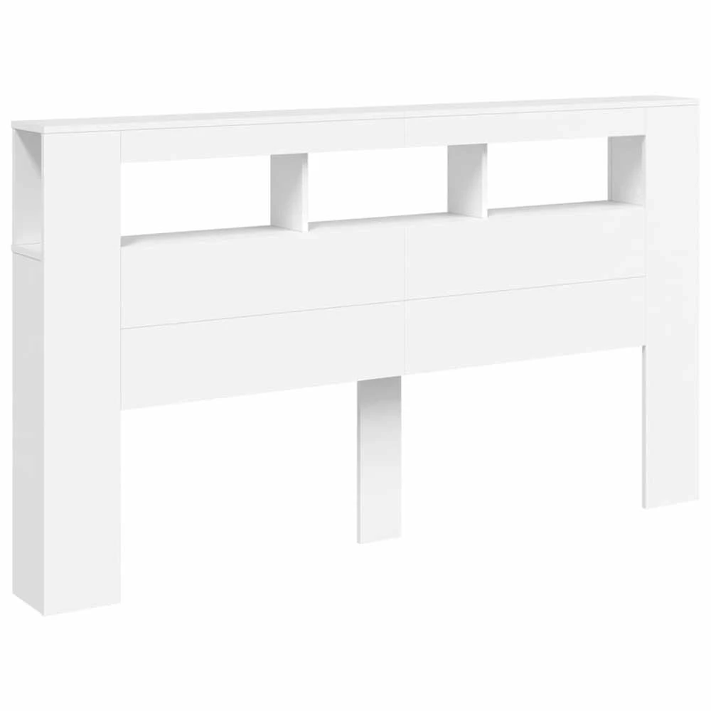LED galvūgalis, baltas, 180x18,5x103,5cm, apdirbta mediena