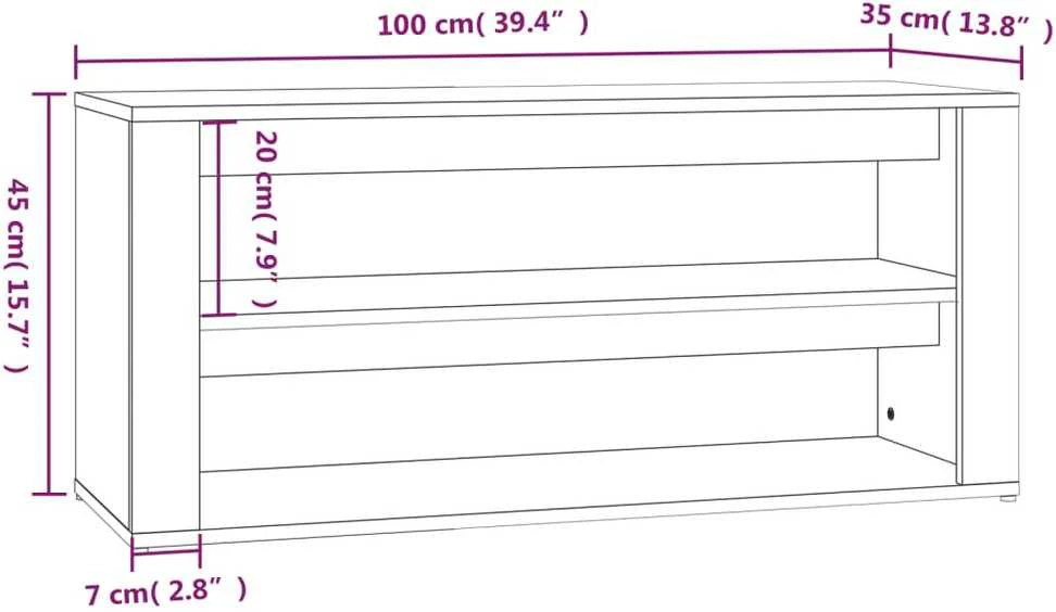 Lentyna batams, betono pilka, 100x35x45cm, apdirbta mediena