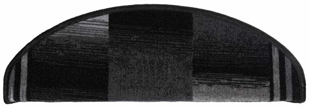 Lipnūs laiptų kilimėliai, 10vnt., juodi ir pilki, 65x21x4cm