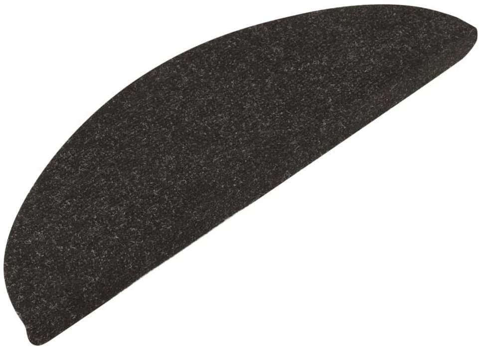 Lipnūs laiptų kilimėliai, 10vnt., juodi, 65x22,5x3,5cm