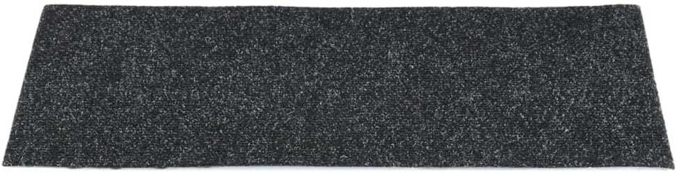 Lipnūs laiptų kilimėliai, 15vnt., juodi, 60x25cm, stačiakampiai