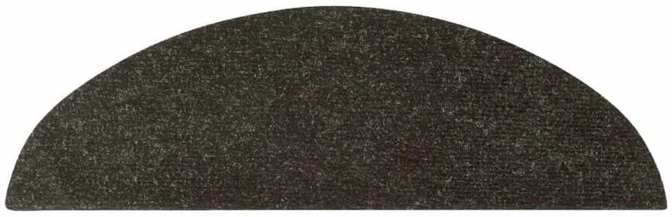 Lipnūs laiptų kilimėliai, 15vnt., juodos spalvos, 56x17x3 cm