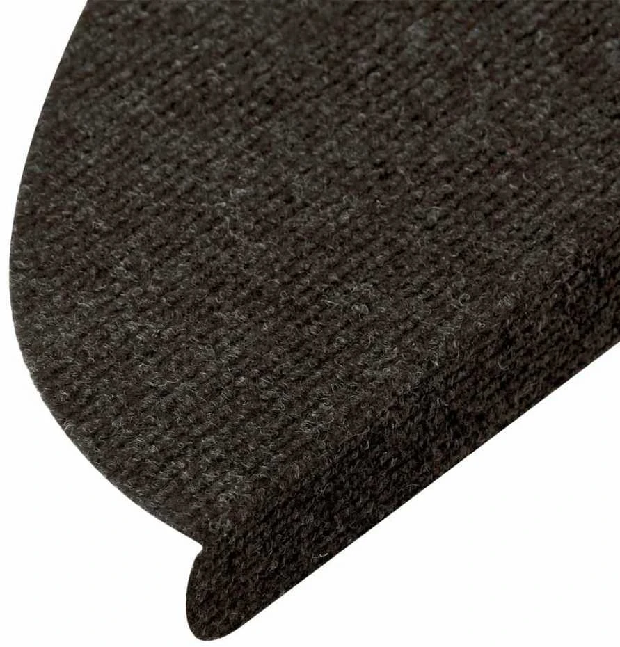 Lipnūs laiptų kilimėliai, 15vnt., juodos spalvos, 56x17x3 cm