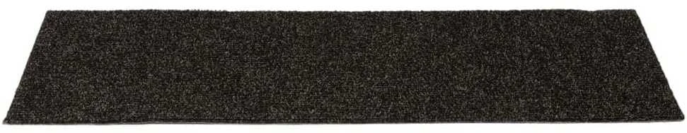 Lipnūs laiptų kilimėliai, 15vnt., rudi, 60x25cm, stačiakampiai