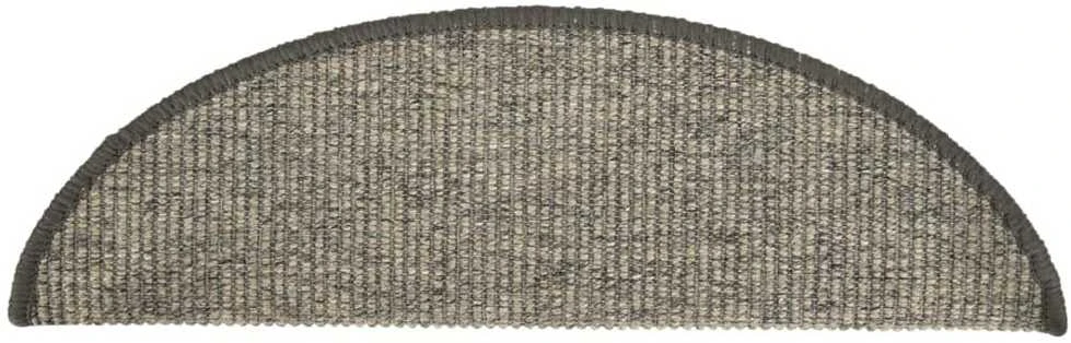 Lipnūs laiptų kilimėliai, 15vnt., smėlio ir pilki, 56x17x3cm