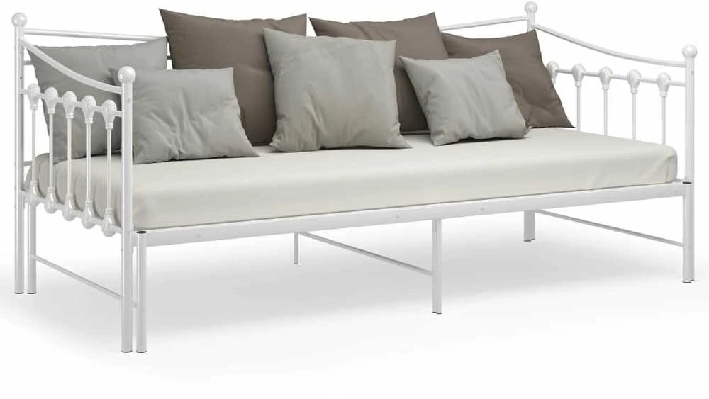 Ištraukiamos sofos-lovos rėmas, baltas, 90x200cm, metalas