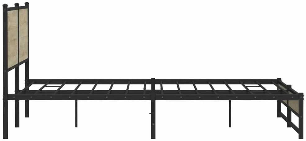 Lovos rėmas be čiužinio, dūminio ąžuolo, 200x200cm, metalas