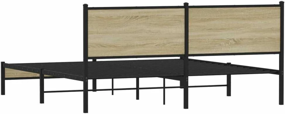 Lovos rėmas be čiužinio, sonoma ąžuolo, 180x200cm, metalas