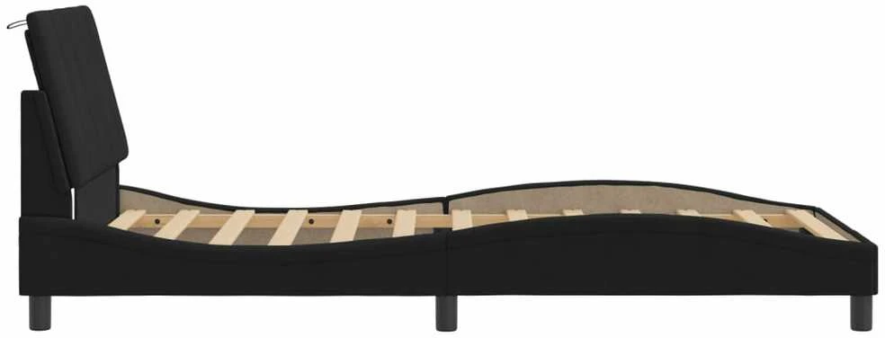 Lovos rėmas be čiužinio, juodos spalvos, 100x200cm, aksomas
