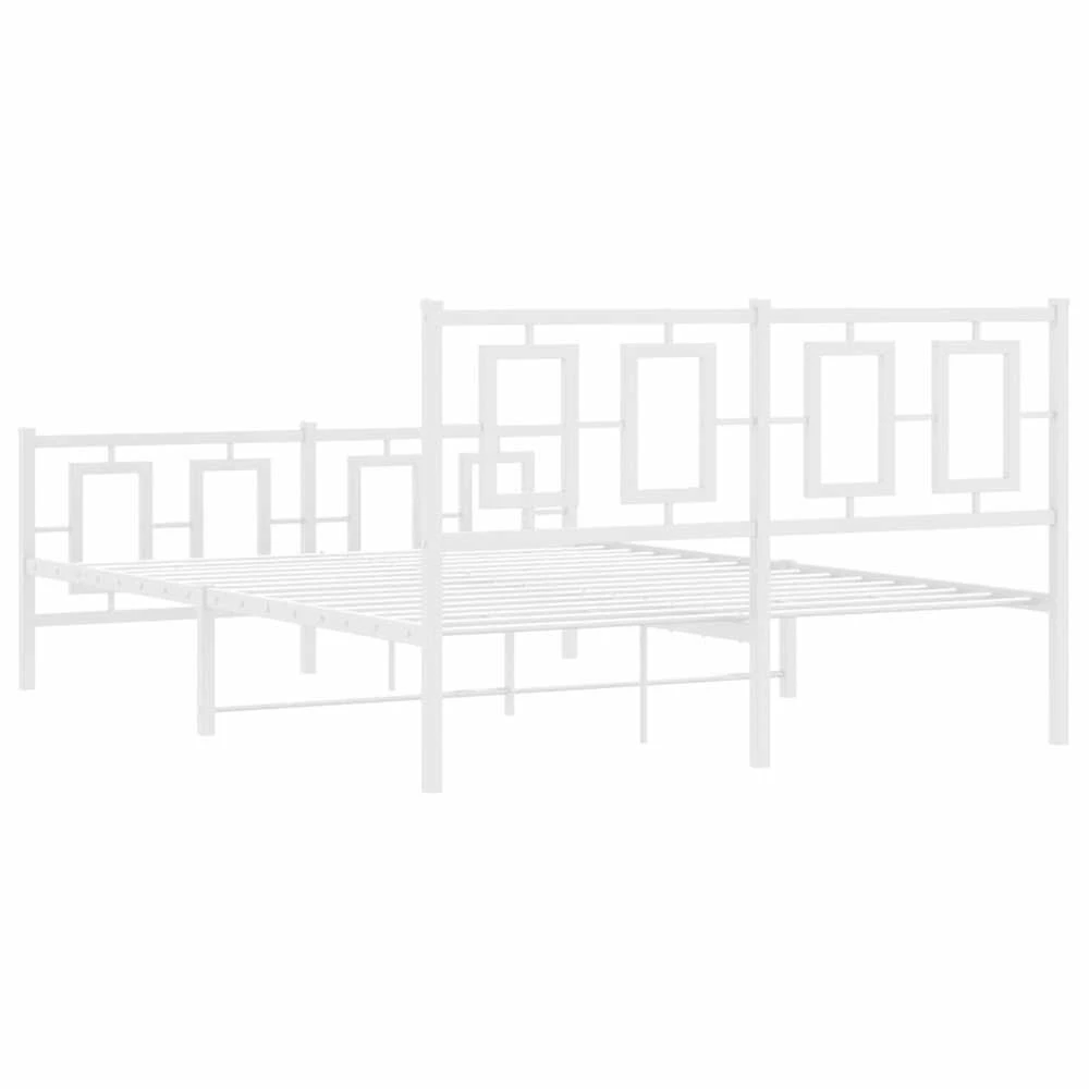 Lova Lovos rėmas su galvūgaliu/kojūgaliu, baltas, 135x190cm, metalas